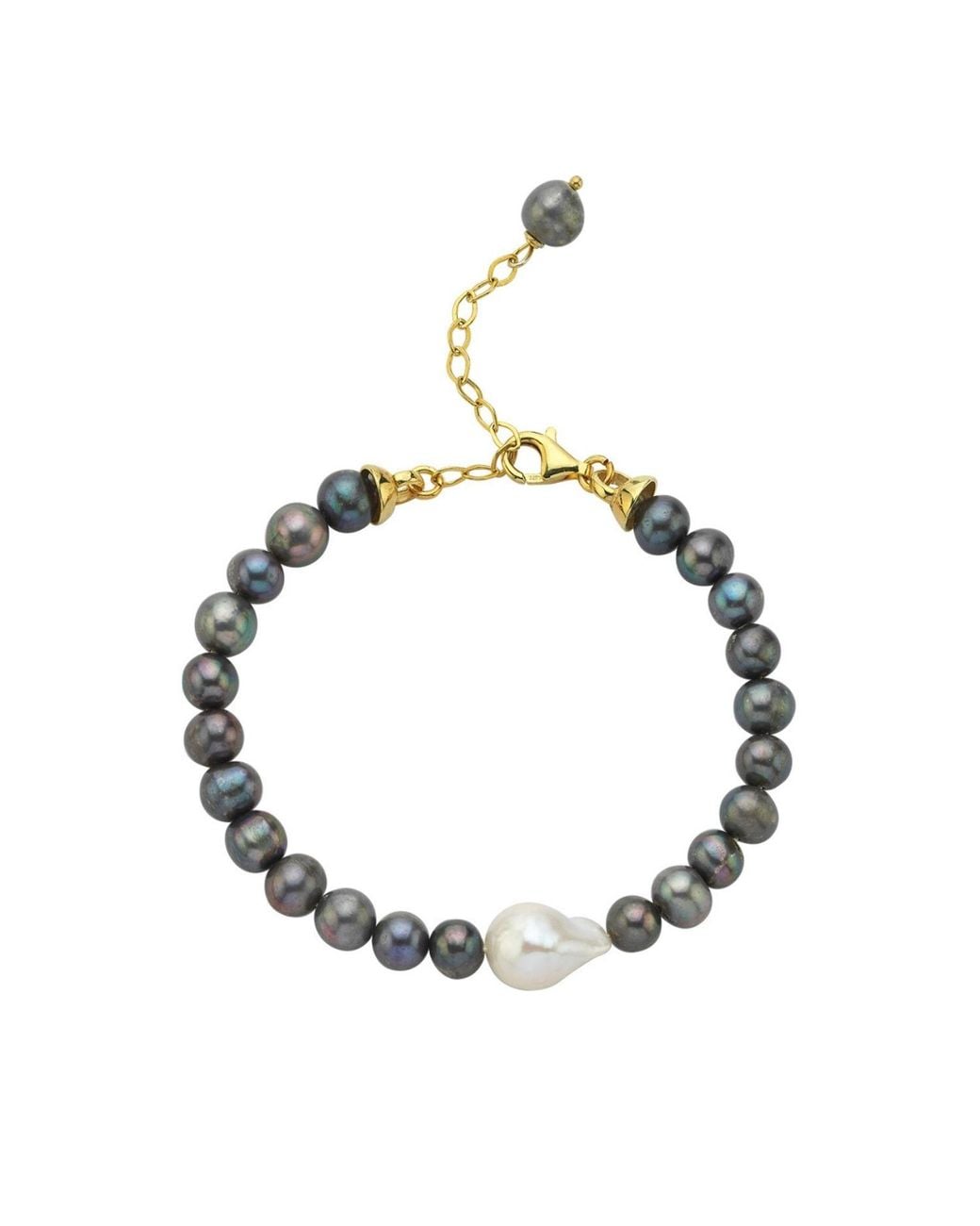 LINYA JEWELLERY Metallic Vola Pearl Bracelet