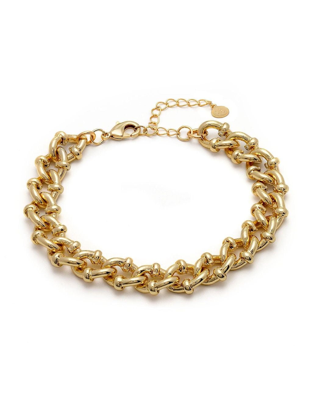 Crystals and Co Metallic Twisted Link Bracelet