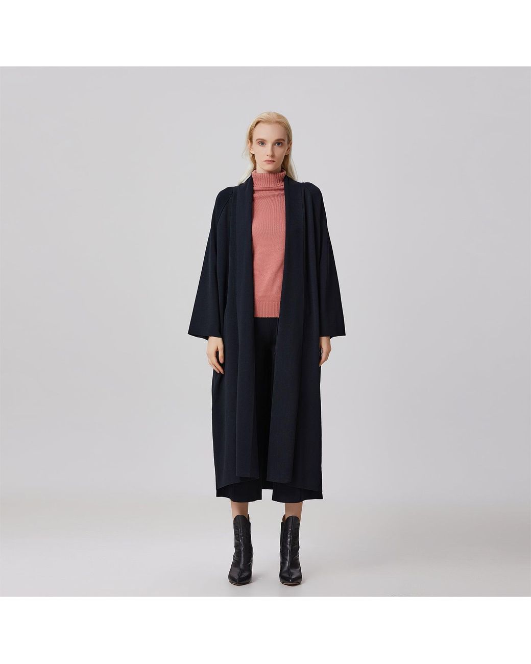 Smart and Joy Black Long Kimono Style Cardigan