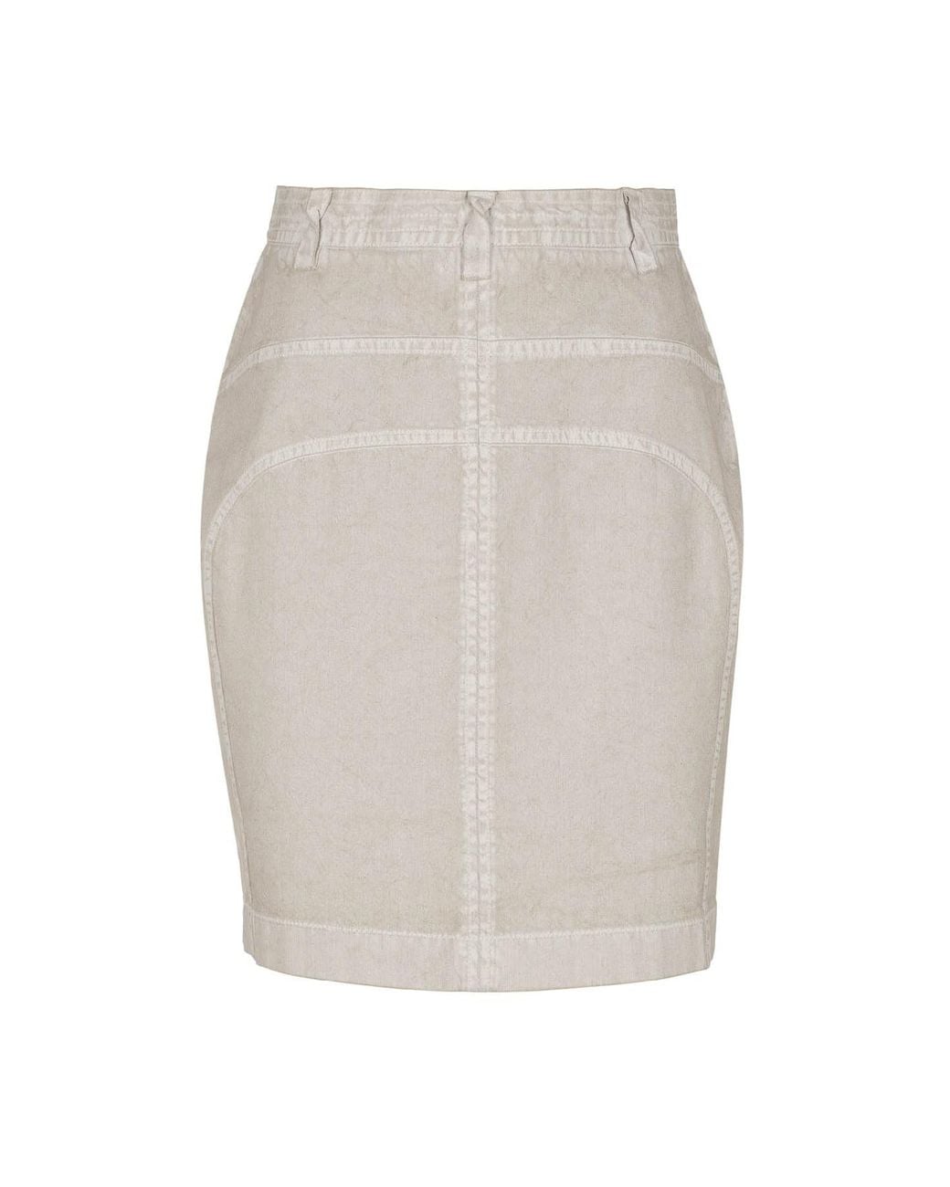Conquista White Neutrals Washed Gabardine Mini Skirt