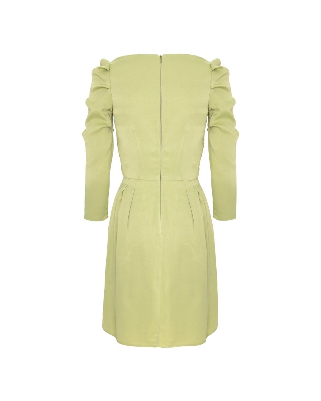 AVENUE No.29 Green Gathered Sleeve Viscose Midi Dress
