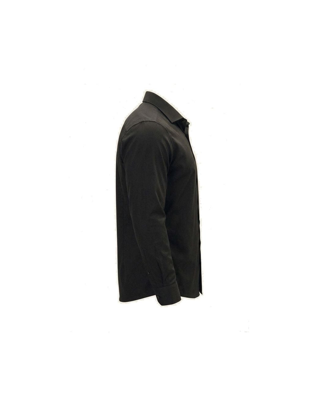 Ron Tomson Black Non-Iron Pure Cotton Spread Collar Dress Shirt for men