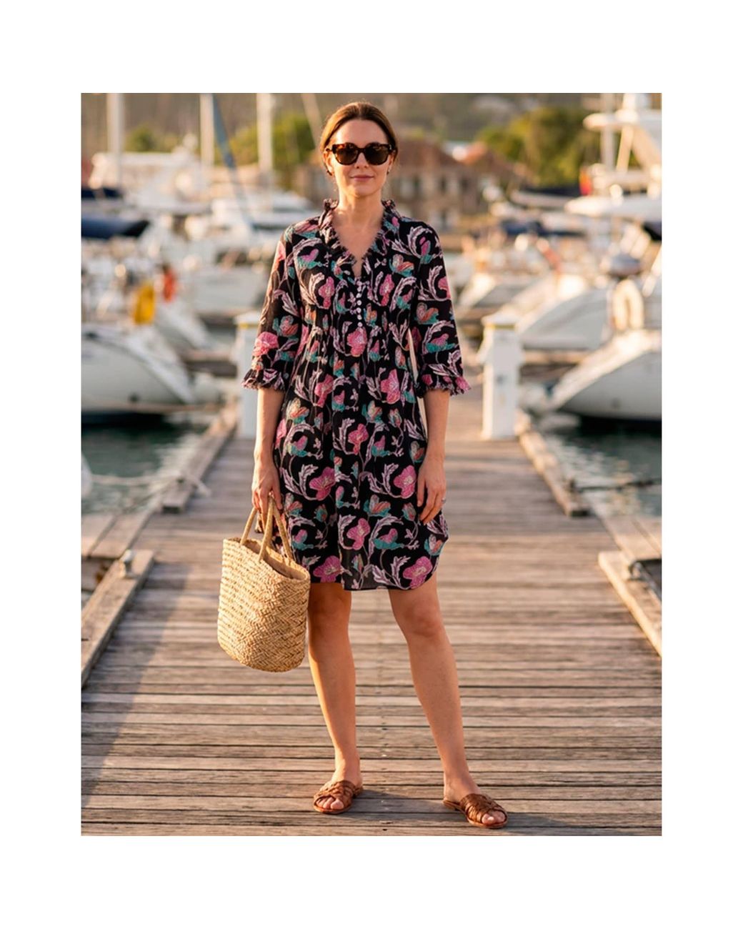 At Last Blue Annabel Cotton Tunic