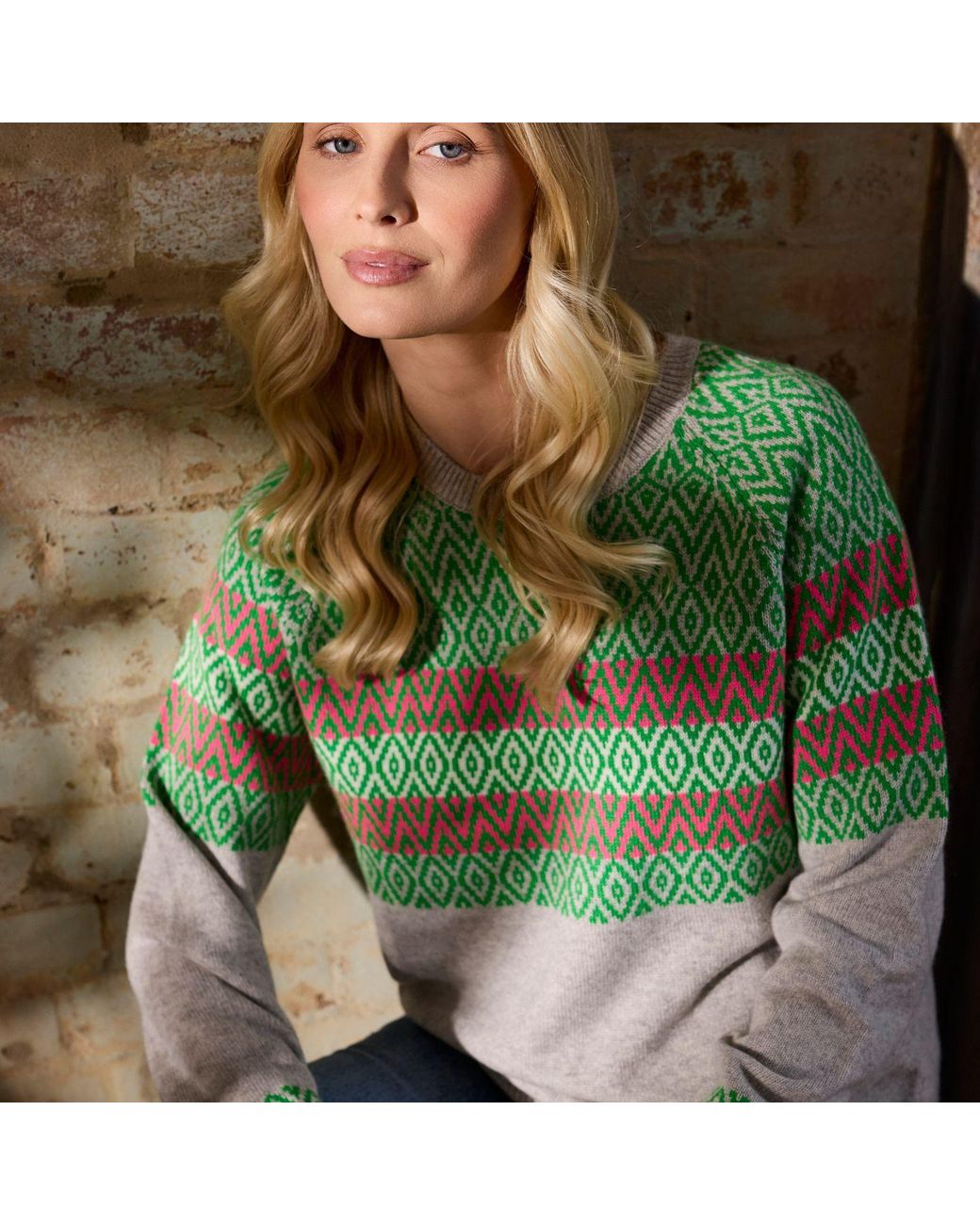 Cove Green Isla Fairisle Jumper