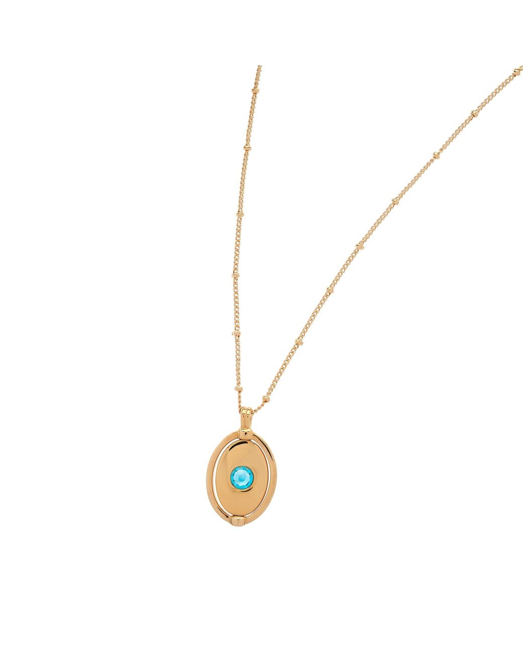 Emma Holland Jewellery Metallic Pieces & Aquamarine Crystal Spinner Necklace