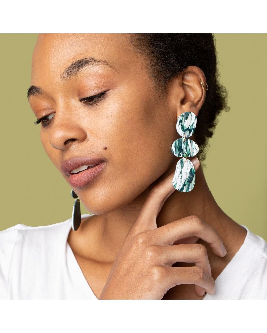 By Chavelli Green Celestia Dangly Earrings