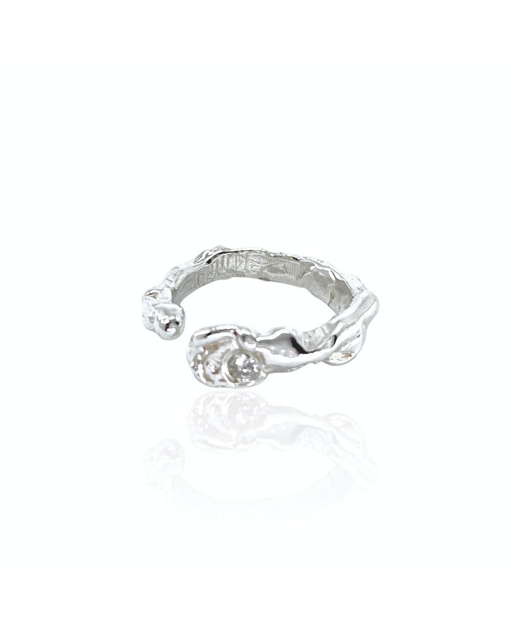 Bio-Trimmings Metallic Onnes Sculpted Cubic Zirconia Ring