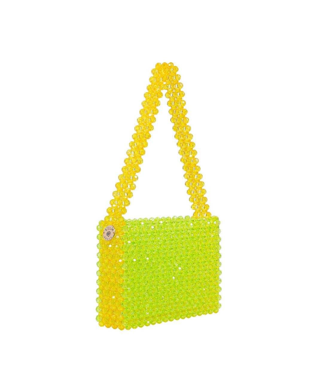 Tillie Beads Yellow Color Pop Beaded Shoulder Bag