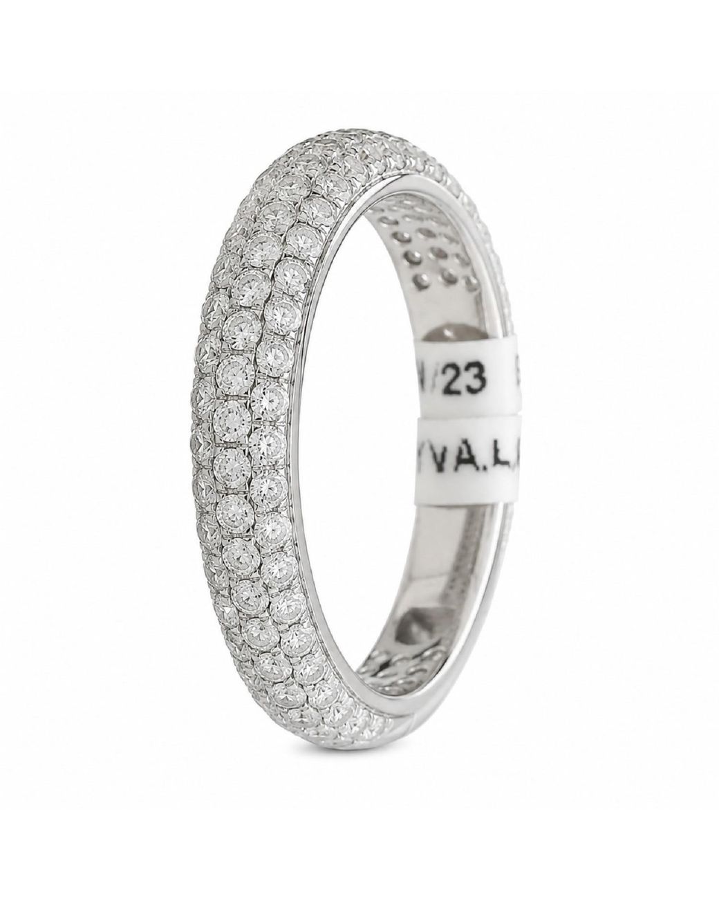 Artisan Metallic 18K Multi-Row Diamond Pave Band Ring