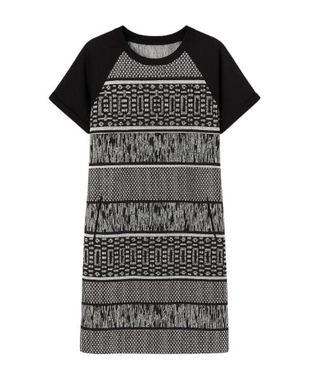 Conquista Black Short Sleeve Straight Dress