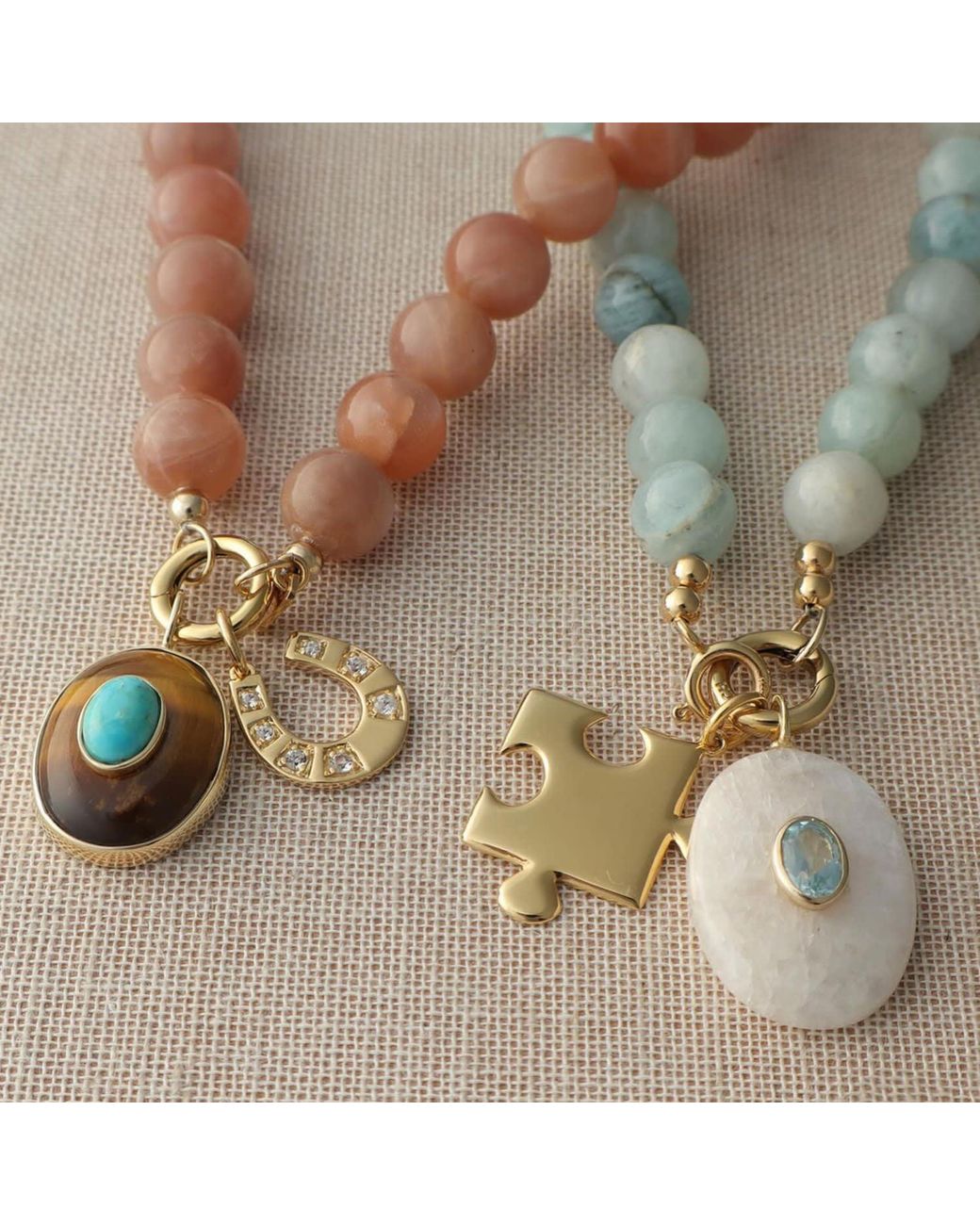 Hye Jane Jewelry Metallic Large Sol Tigers Eye And Necklace