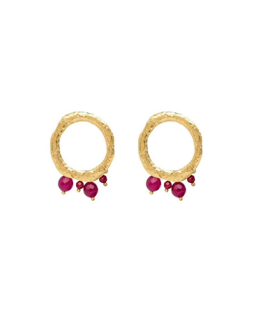 Lavani Jewels Metallic Adara Fuchsia Earrings