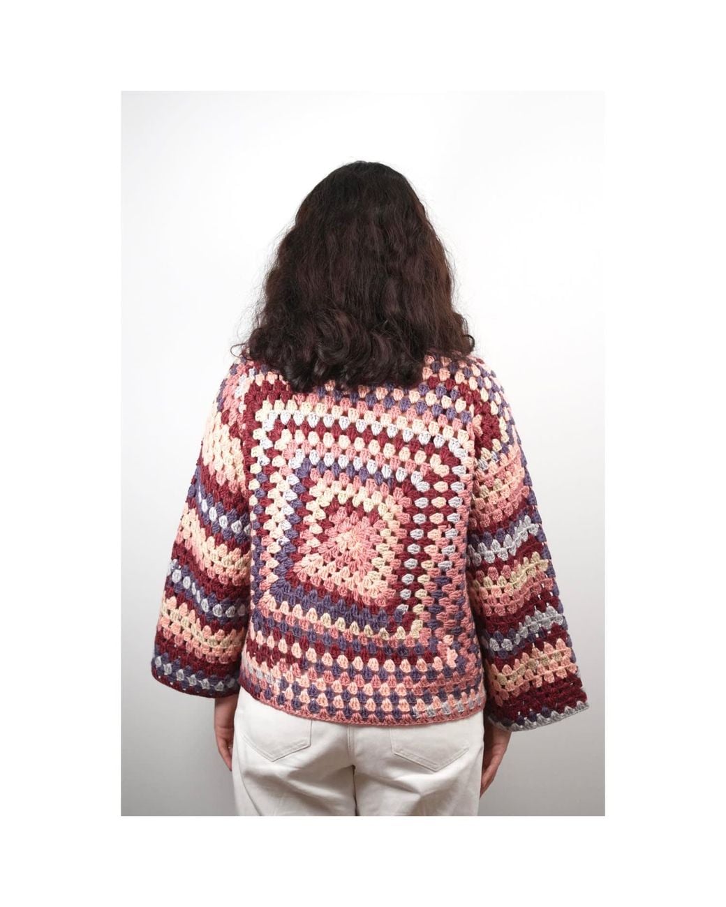 Ana Chic Red Granny Square Handmade Crochet Jumper