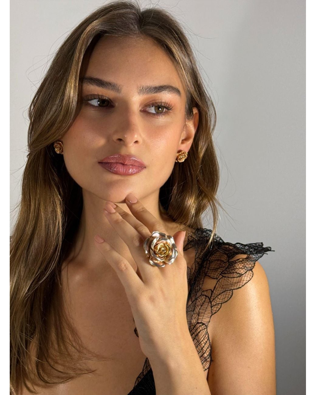 La Pluie Jewellery Metallic Rosa Dorée Ring