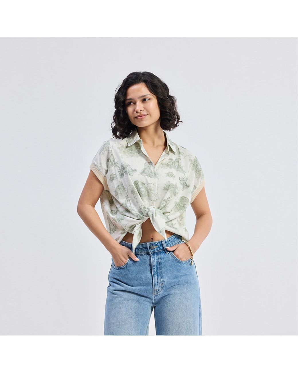 REISTOR Green Relaxed-Fit Button-Down Shirt
