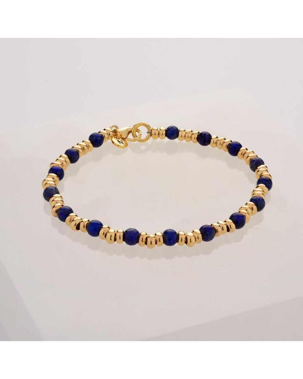 Nellou Jewellery Metallic Gem Bracelet September Birthstone Lapis Plated Sterling
