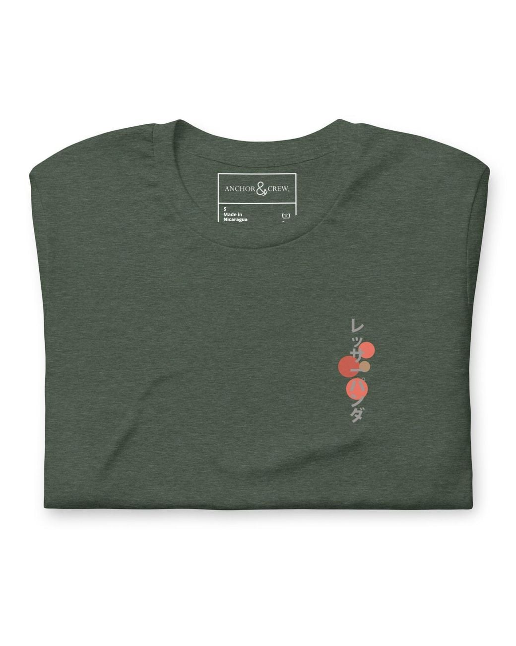Anchor and Crew Green Forest Six Panda Japan Era Organic Cotton T-Shirt for men