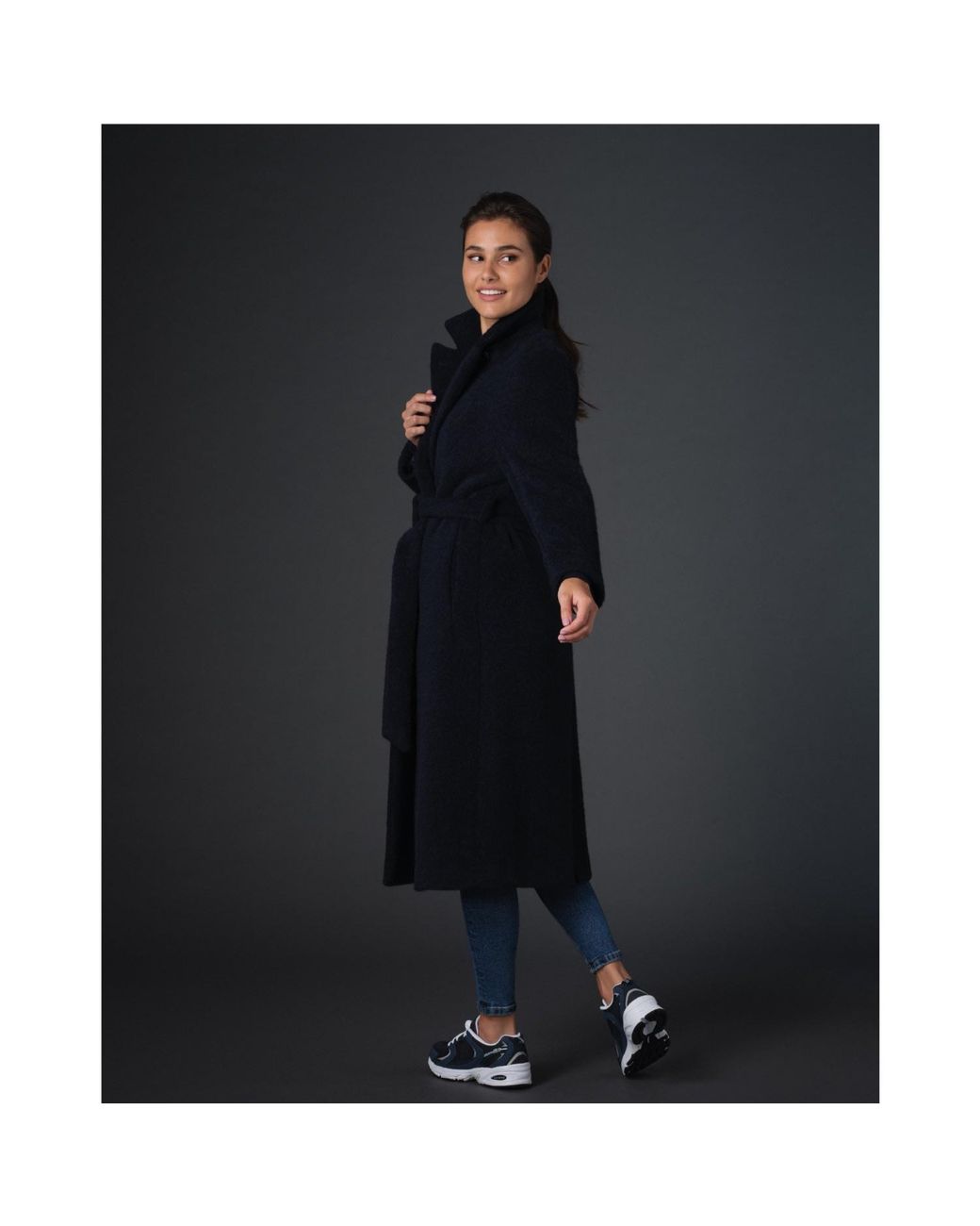 Vulto Blue Dark Belted Coat