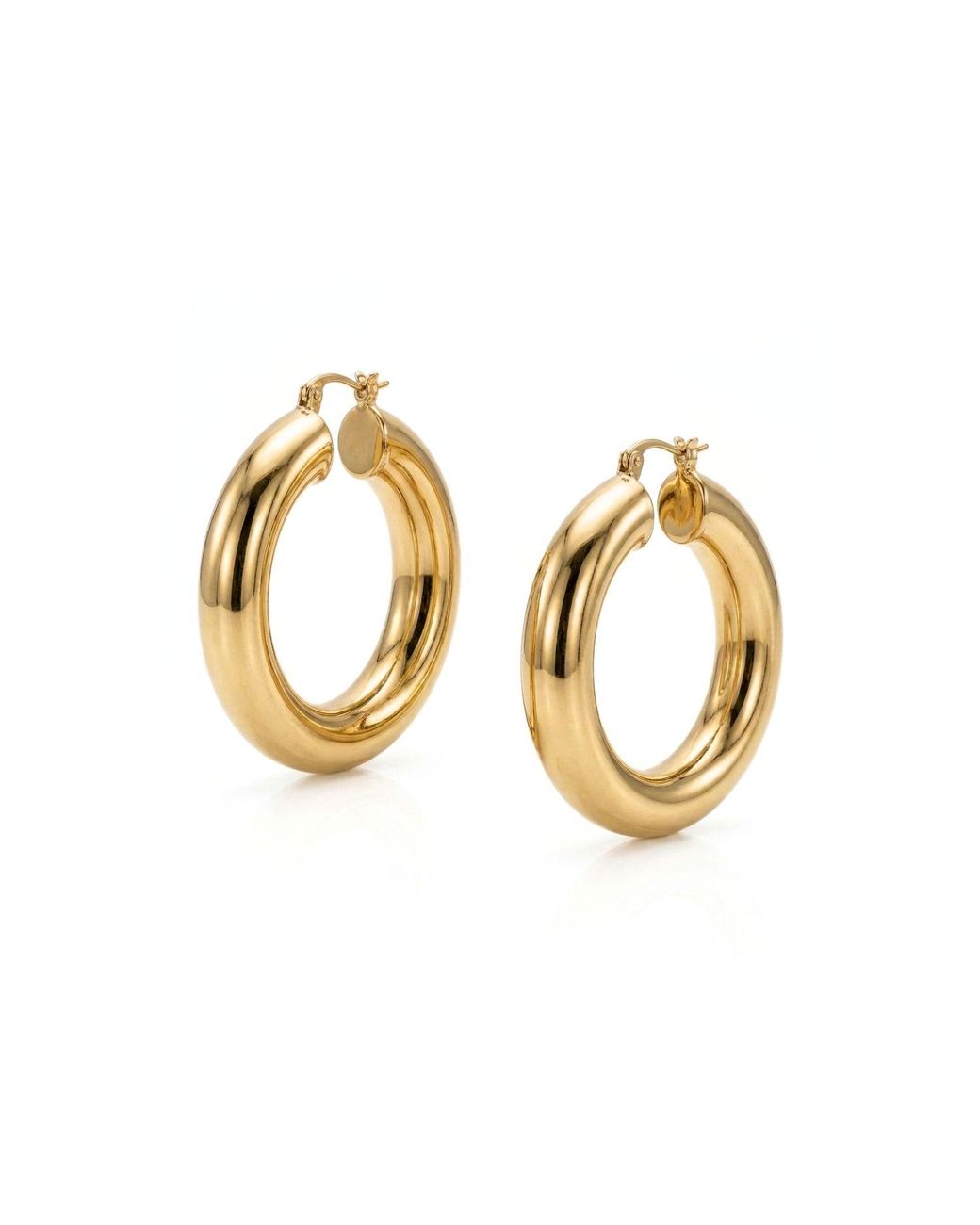 Jaredjamin Metallic Aria Chubby Hoop Post Earrings