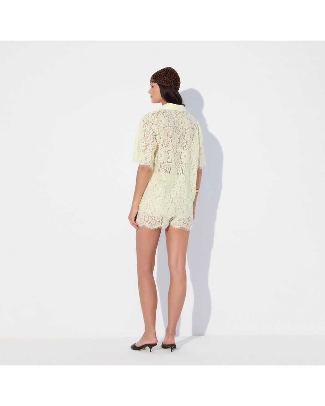 Thisisu Collection Yellow Isla Beachwear Lace Top