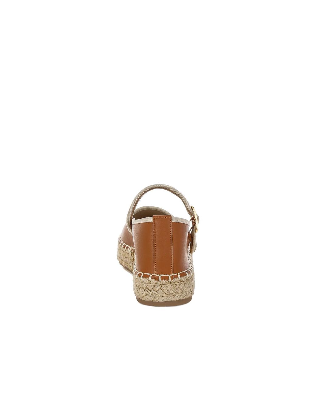 Rag & Co Brown Ostac Genuine Leather Mary Jane Espradrilles