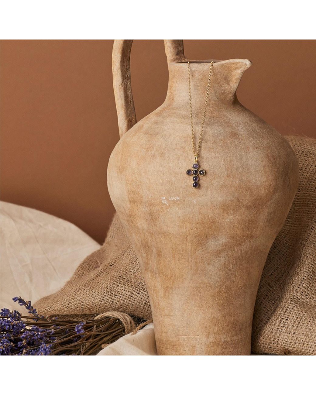Vintouch Italy Metallic Hope-Plated Iolite Necklace