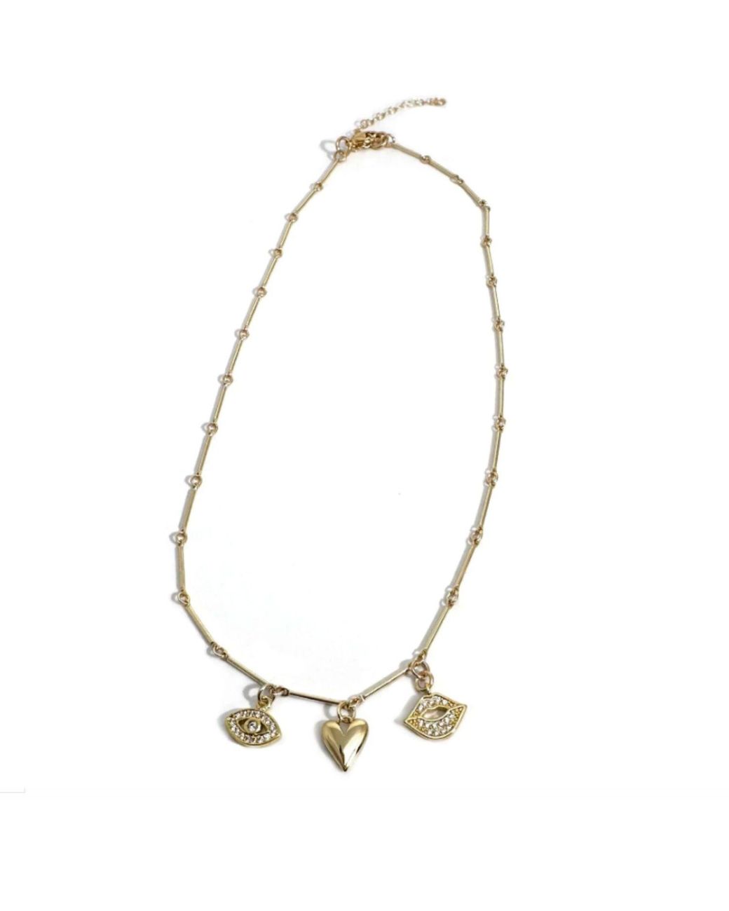 Rachel Nathan Metallic Love Letter Necklace