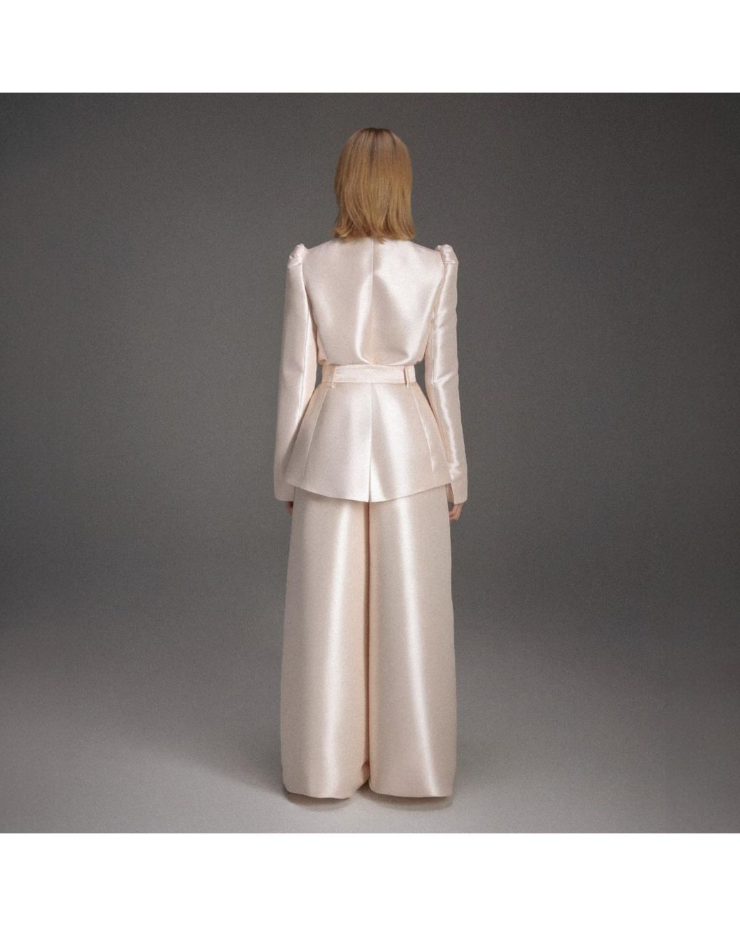 Madebyza Pink Blush Tailored Blazer With Belted Waist
