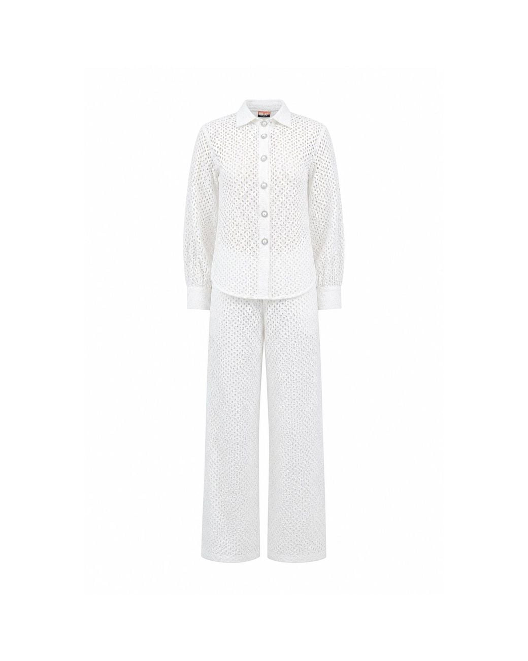 Maui X Lolita White Florence Eyelet Two-Piece Pants Set