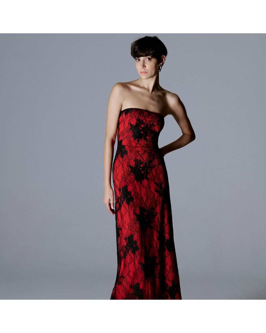 Herfetch Red Midi Vamp Dress