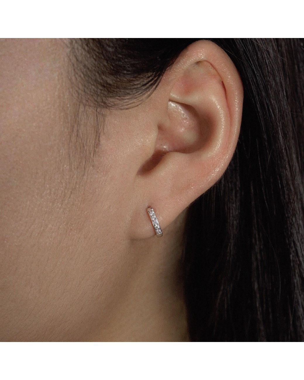 Diamonbliss Metallic Pave Hoop Earrings, Eleven Millimeter