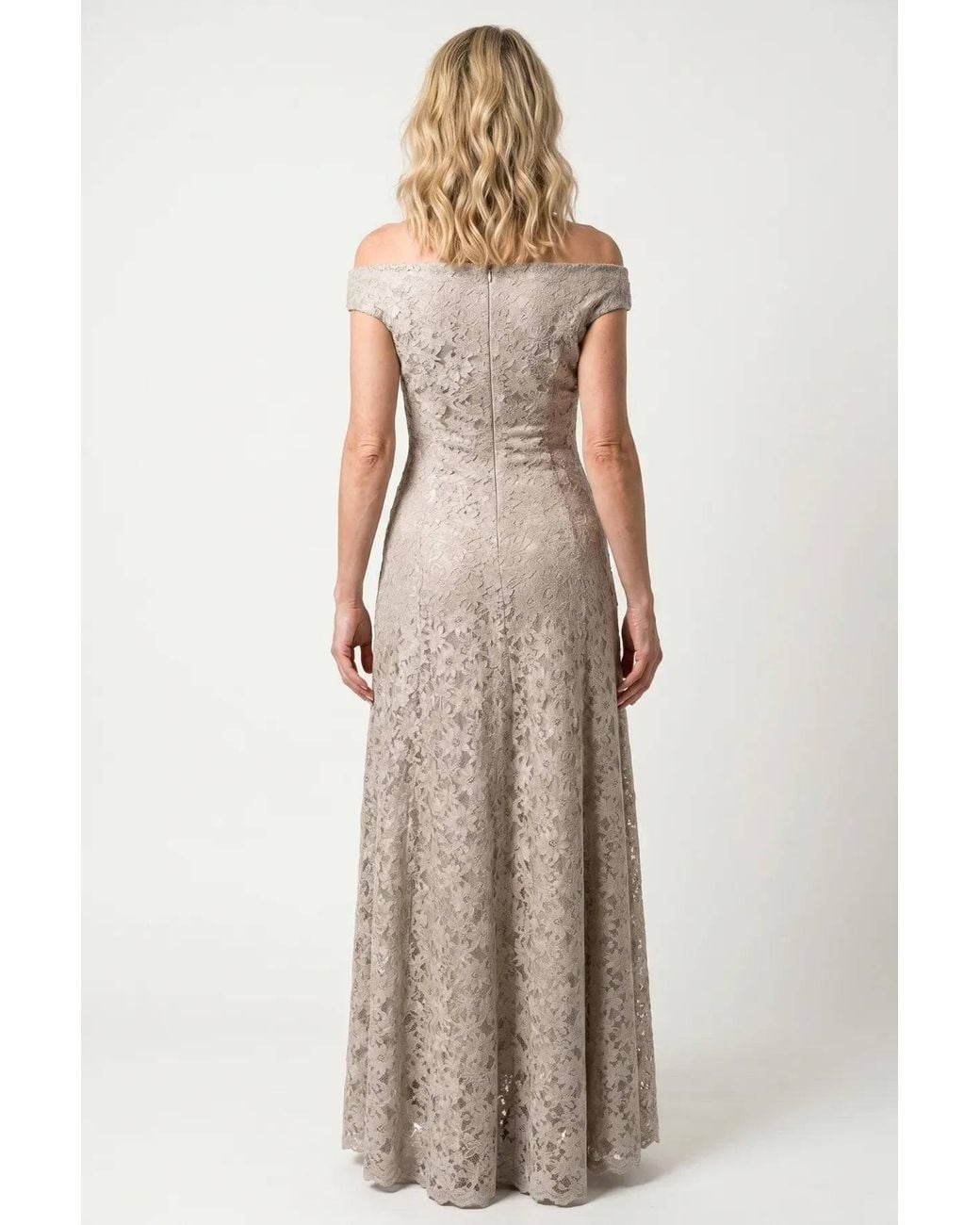 Luna Fashion House Natural Neutrals Maxi Lace Gown, Bruna