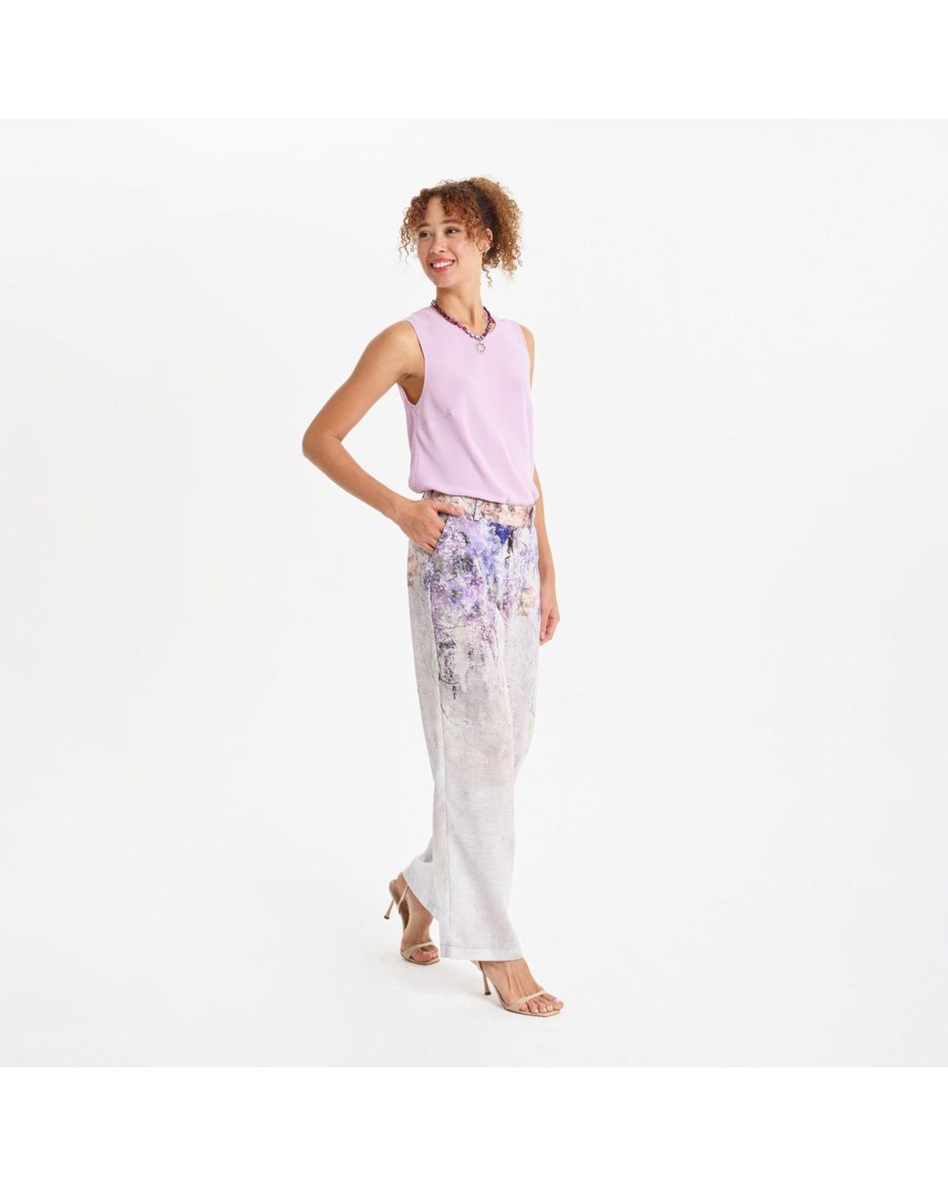Lalipop Design Purple Layered Chiffon Lilac Blouse
