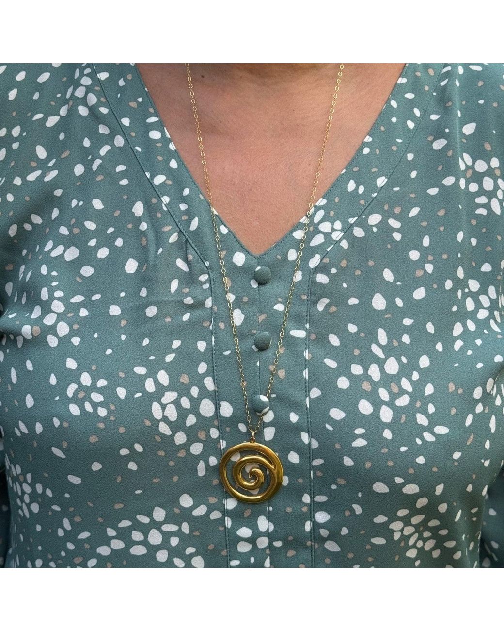 Lexi Jewelry Metallic Maya Swirl Long Necklace