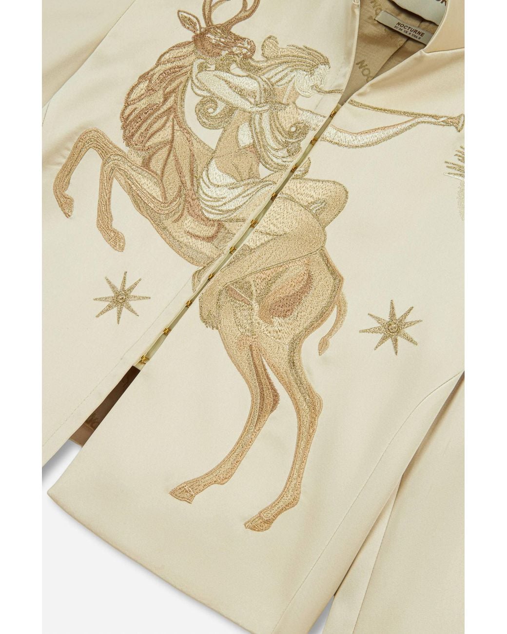 Nocturne Natural Embroidered Cropped Jacket