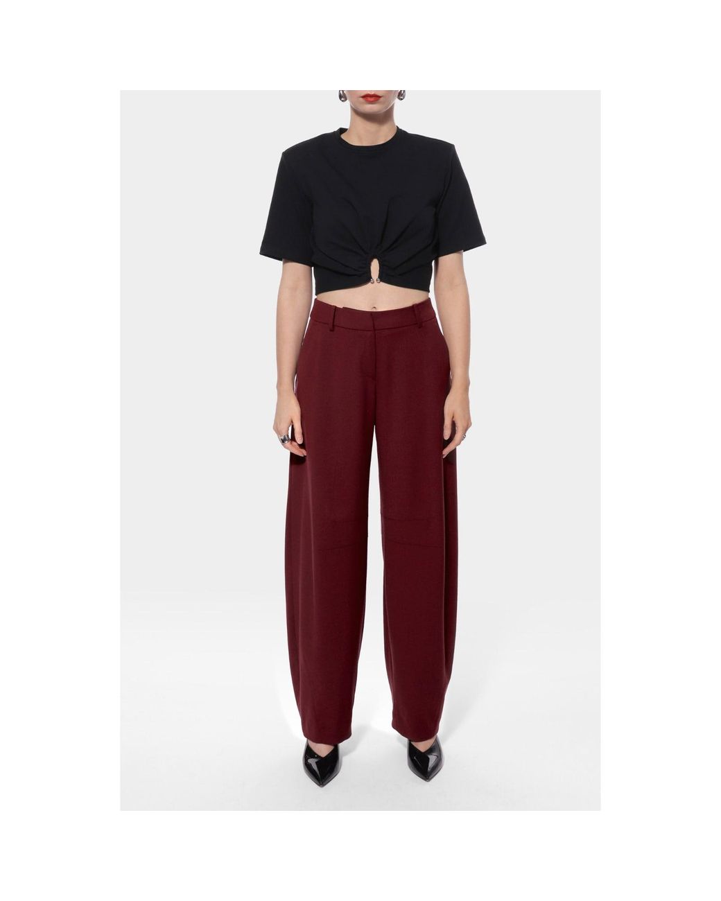 AGGI by HALEWSKI Black Krisa Smocked Crop Top