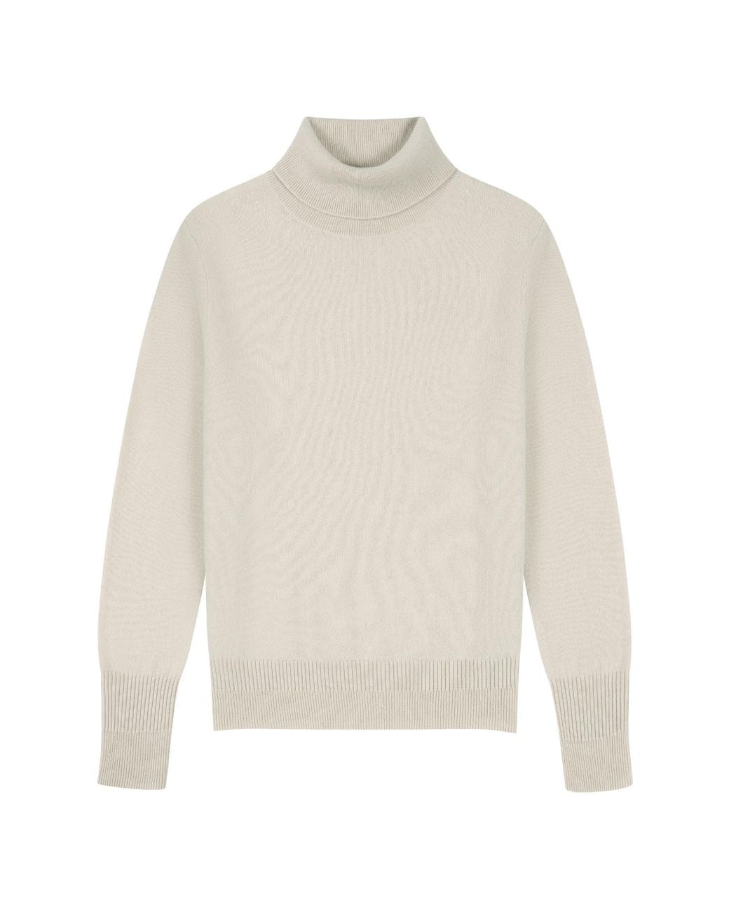 Loop Cashmere White Cashmere Polo Neck Sweater
