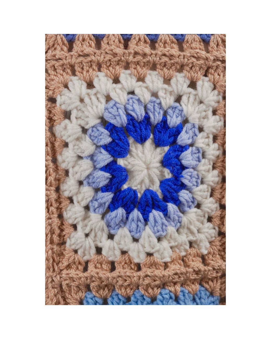 Ana Chic Blue Sunburst Granny Square Handmade Crochet Cardigan