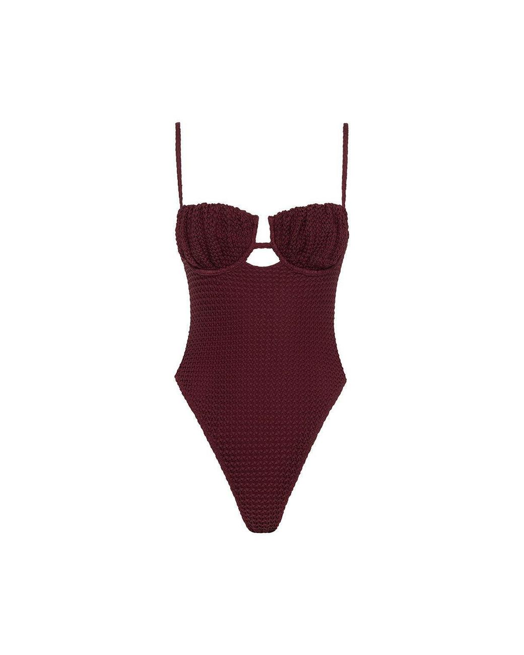 Montce Red Crochet Petal One-Piece