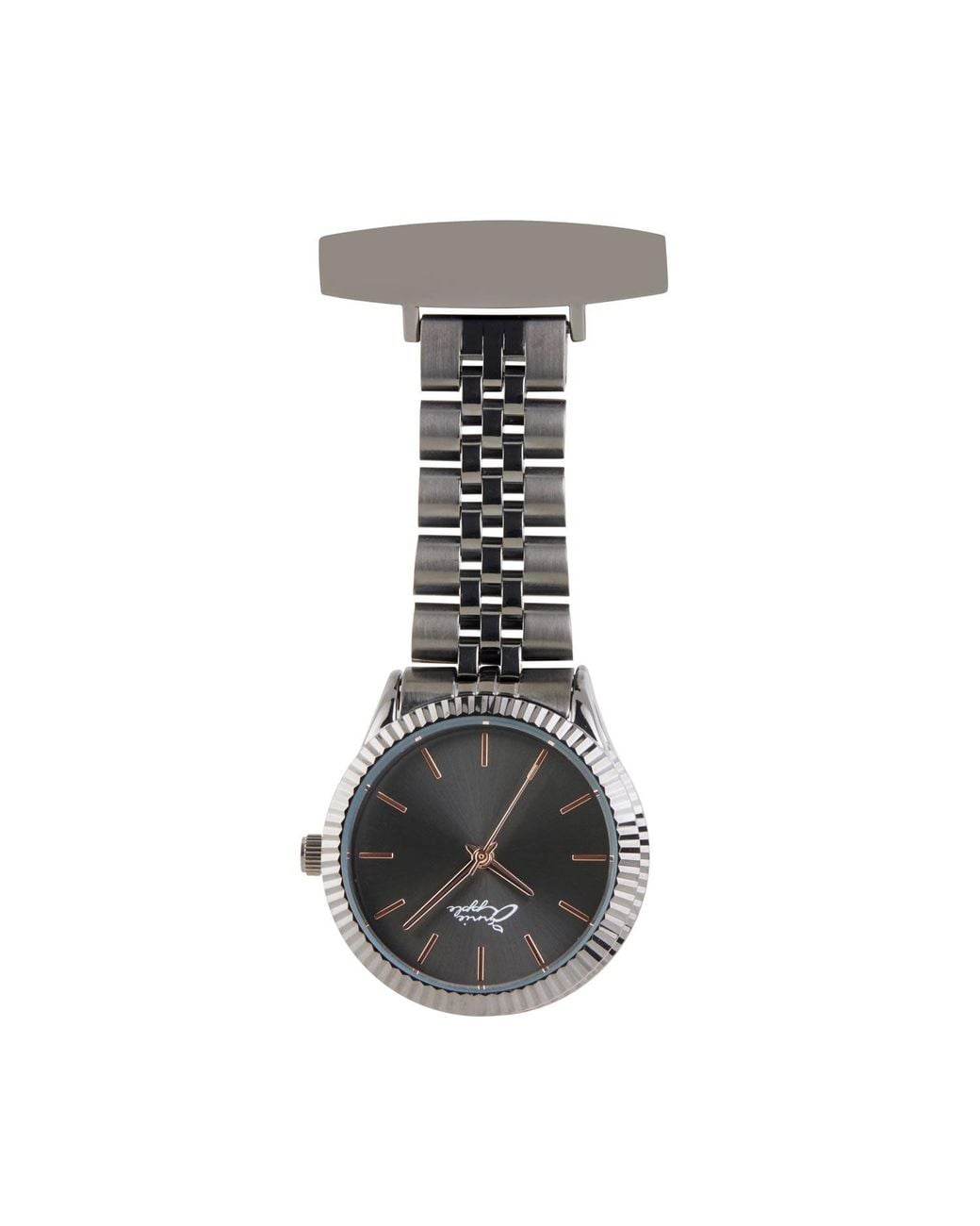 Bermuda Watch Company Gray Annie Apple Callista Rose/Gunmetal Link Nurse Fob Watch