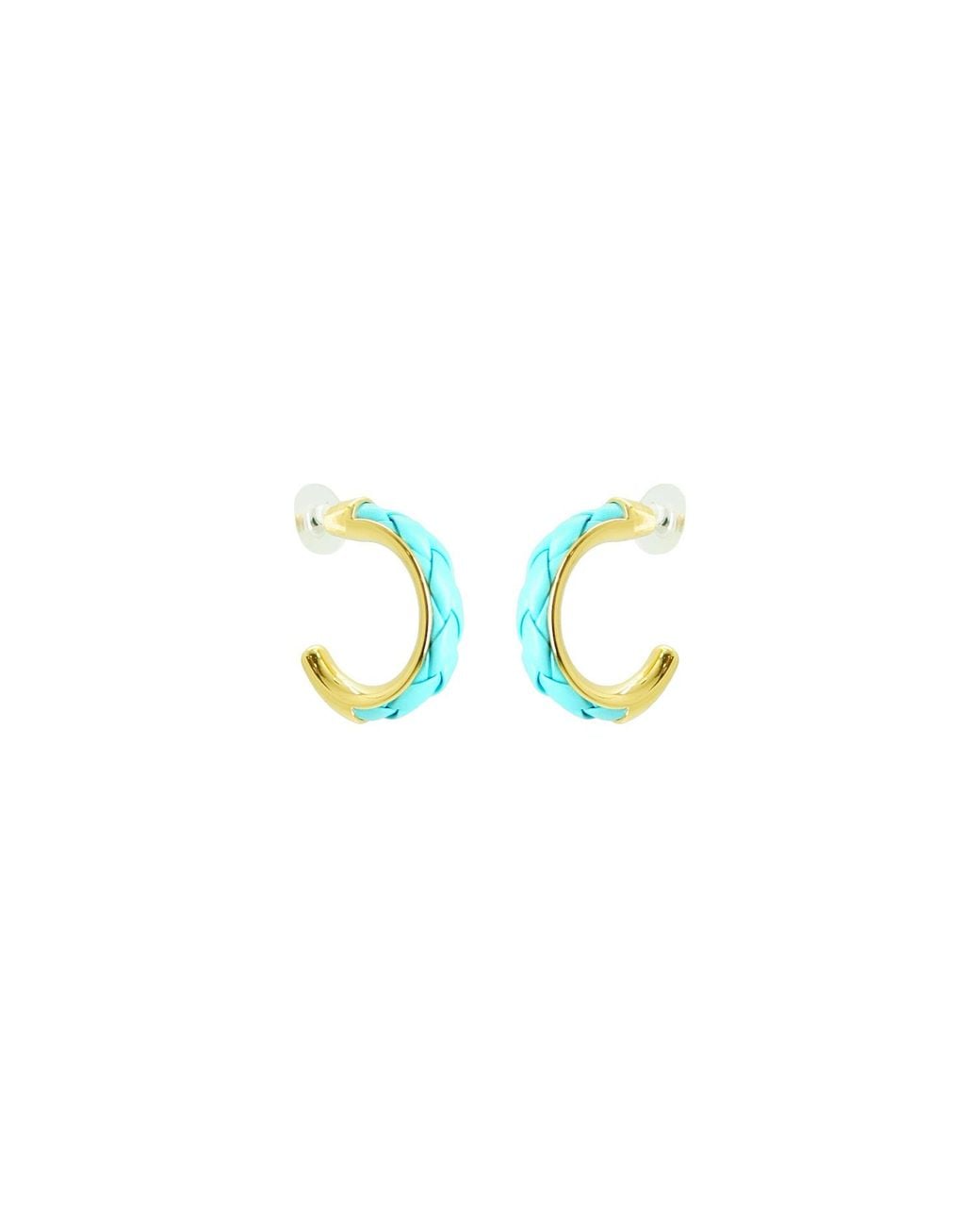 Gissa Bicalho Blue Handmade Acrylic Earring Hoop Oca And Trece