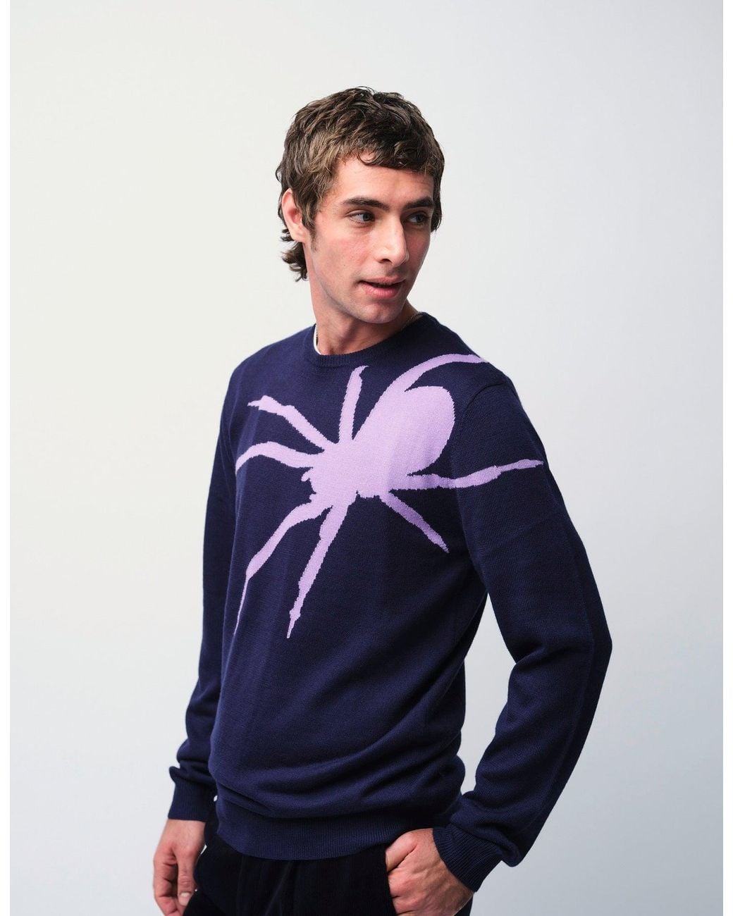 Gresham Blake Blue Spider Jumper for men