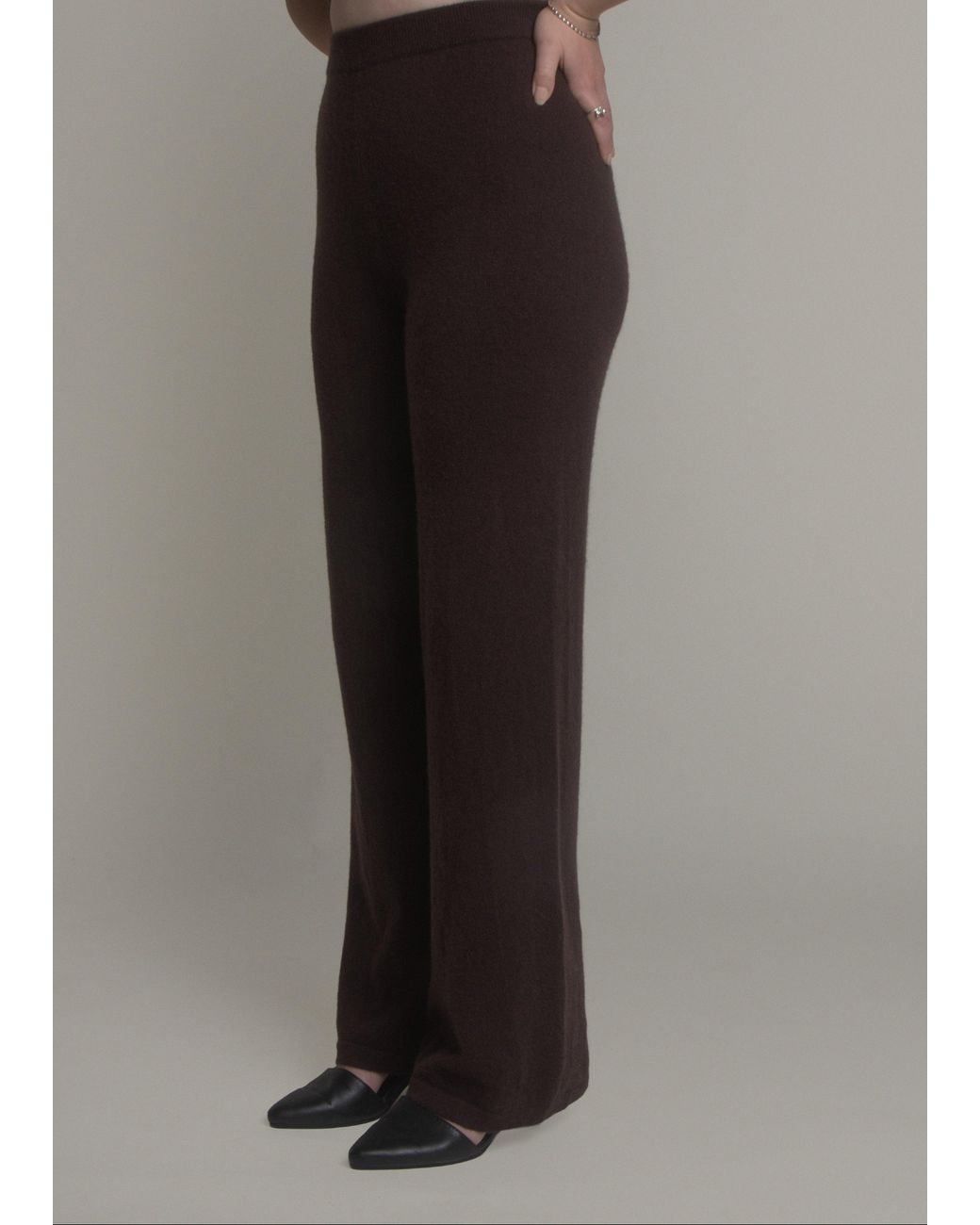 Fiora Muse Purple Wide Leg Cashmere Pants