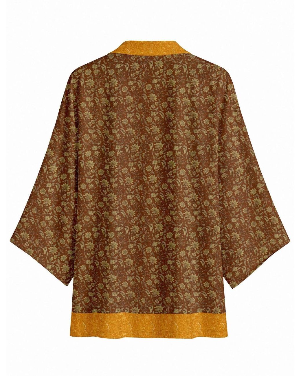 Artemis Muse Brown One Of A Kind Recyled Sari Kimono Unique Seventy One