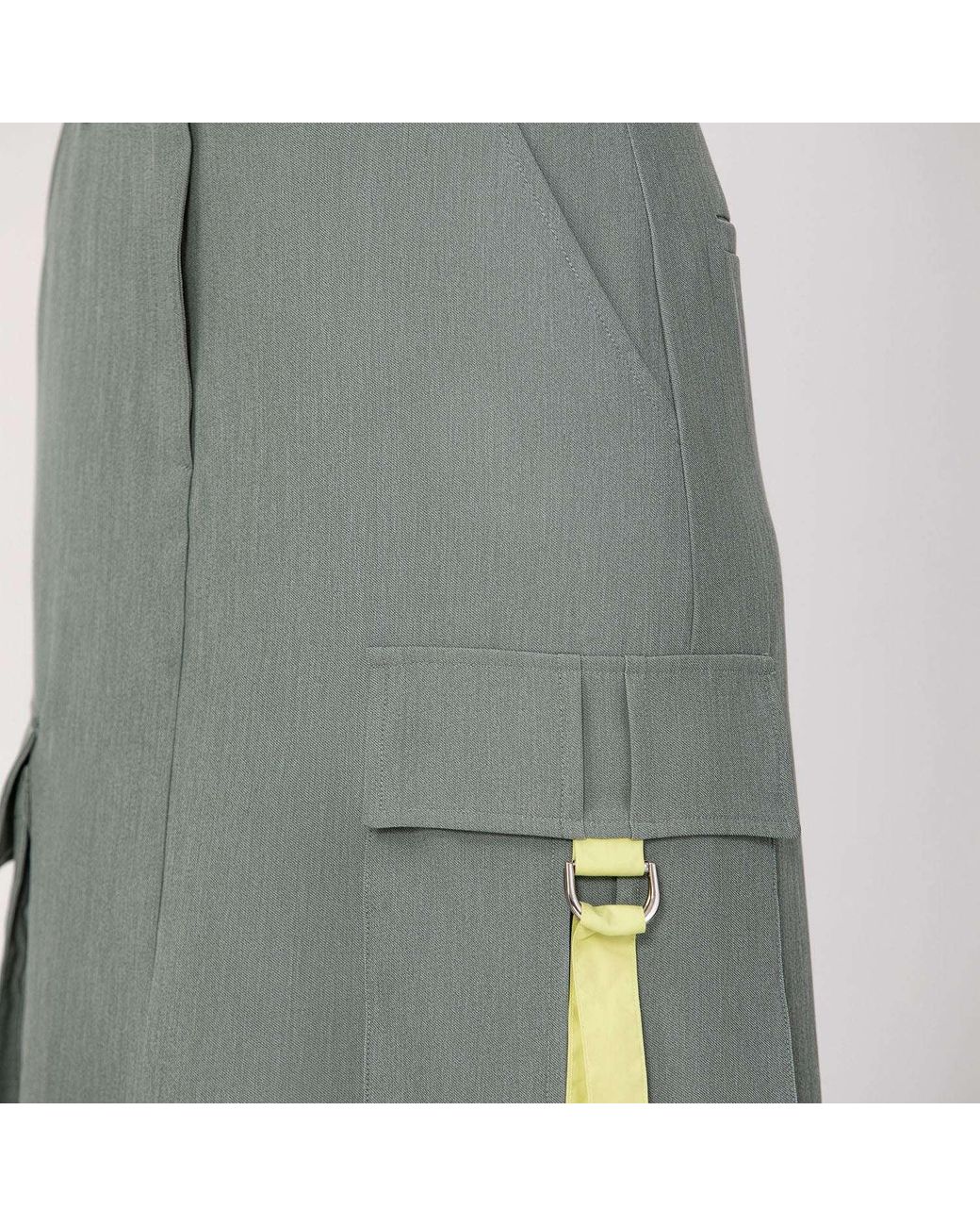 Smart and Joy Gray Midi Cargo Skirt With Flap Pockets