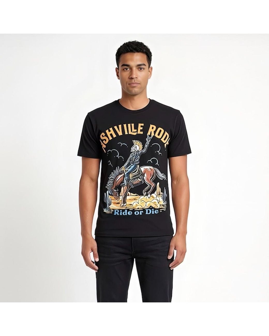 Any Old Iron Black Nashville Rodeo Cotton T-Shirt