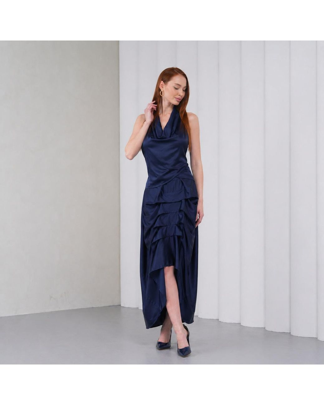 Lumina Eligma Blue The Vanguard Skirt Silk