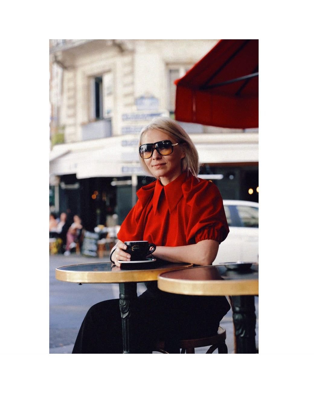 Julia Allert Red Designer Puff Sleeve Blouse –