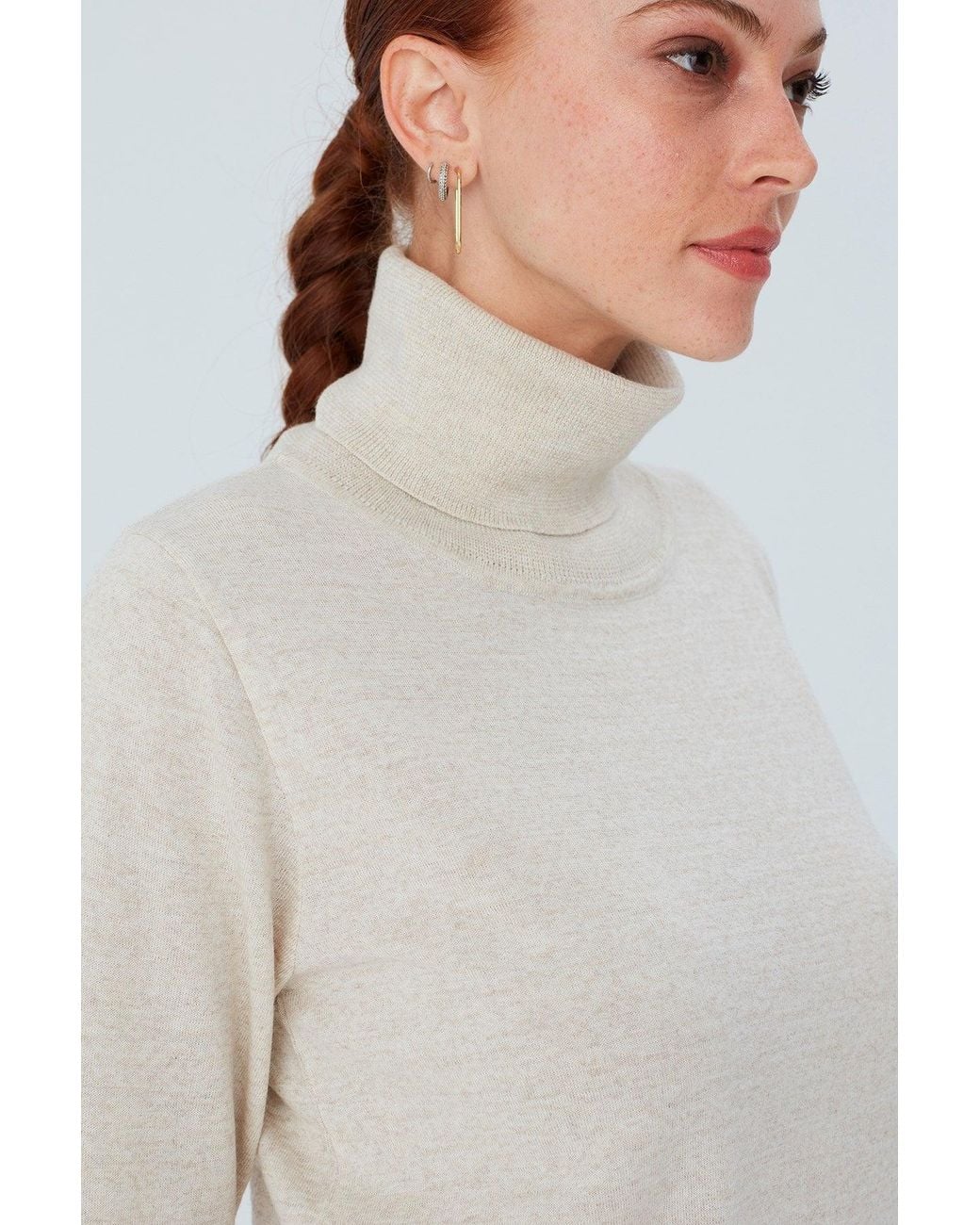 Peraluna Natural Neutrals Valeria Fine Turtleneck Pullover