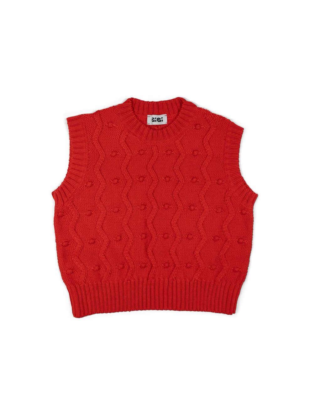 Gigi Knitwear Red Bubble Vest